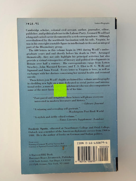Letters of Leonard Woolf edited by Frederic Spotts