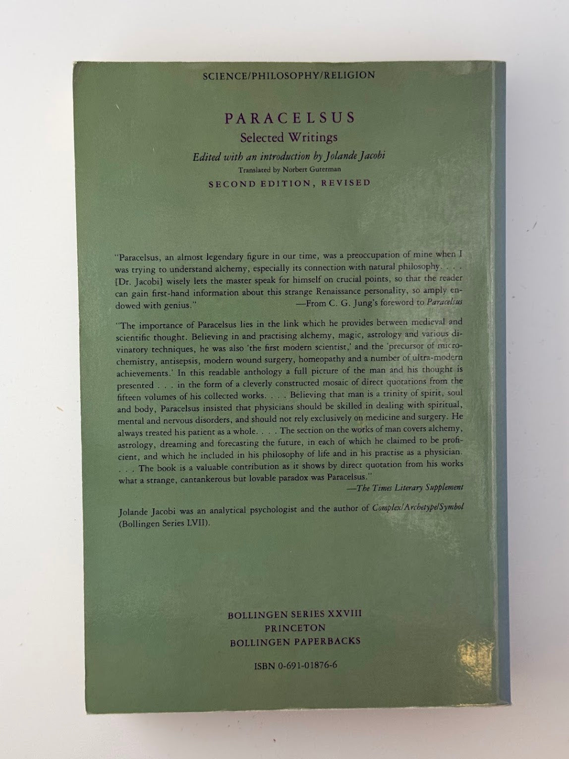 Paracelsus Selected Writings edited by Jolande Jacobi