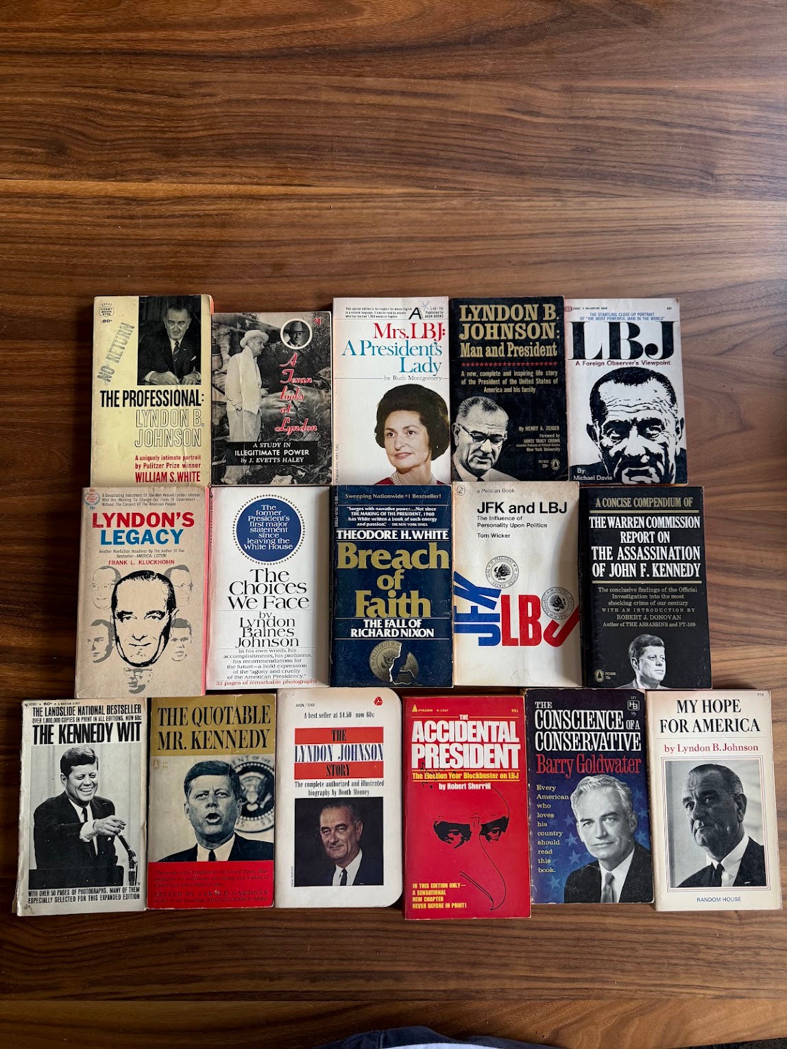 Lot of 16 vintage presidential history books (LBJ, JFK, Nixon)