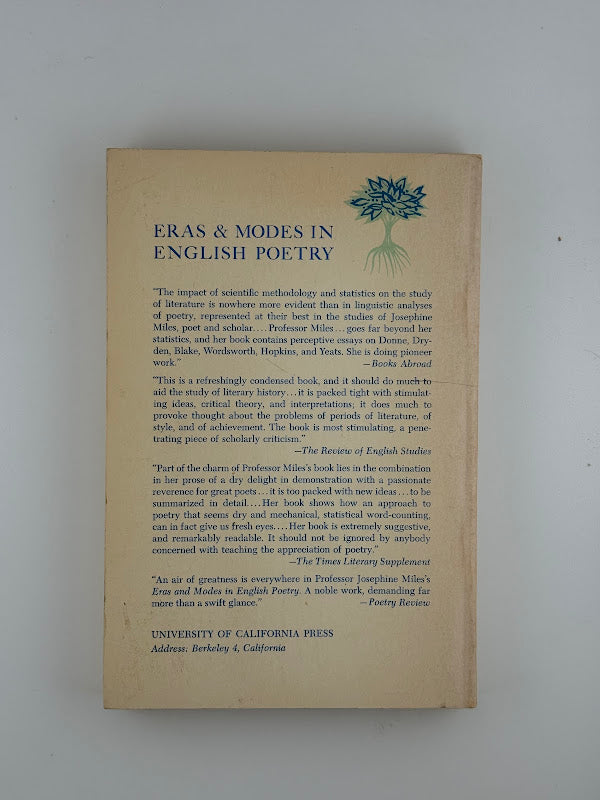 Eras & Modes in English Poetry by Josephine Miles