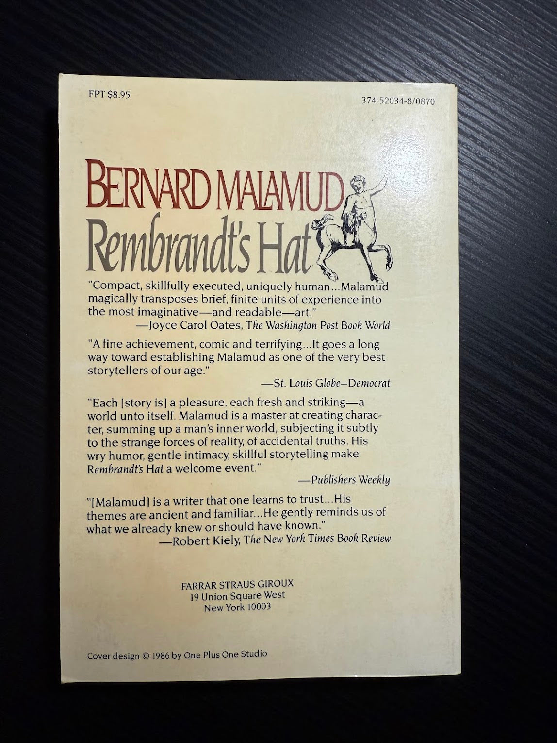 Rembrandt's Hat by Bernard Malamud