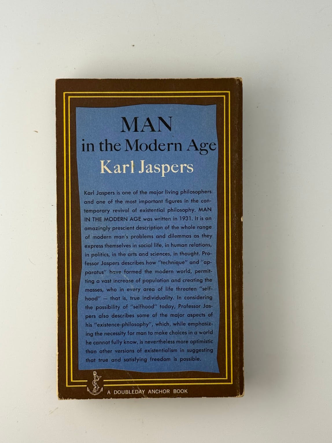Man in the Modern Age by Karl Jaspers