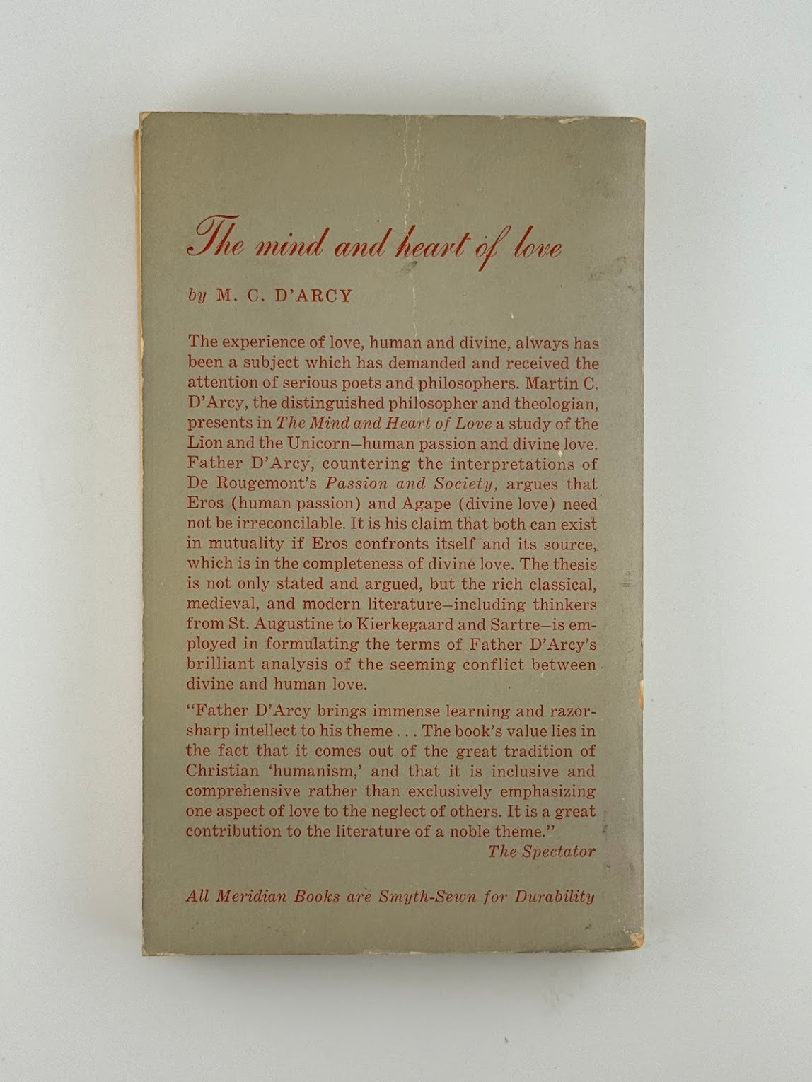 The Mind and Heart of Love by M.C. D'Arcy