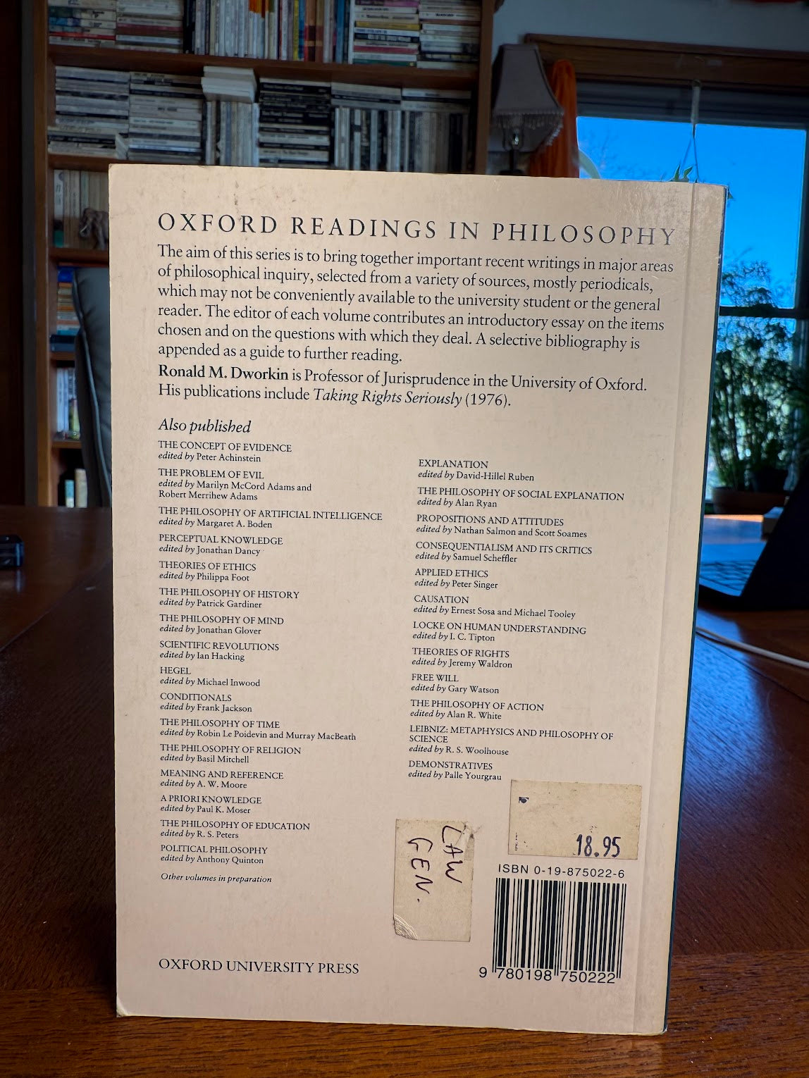 The Philosophy of Law edited by R.M. Dworkin