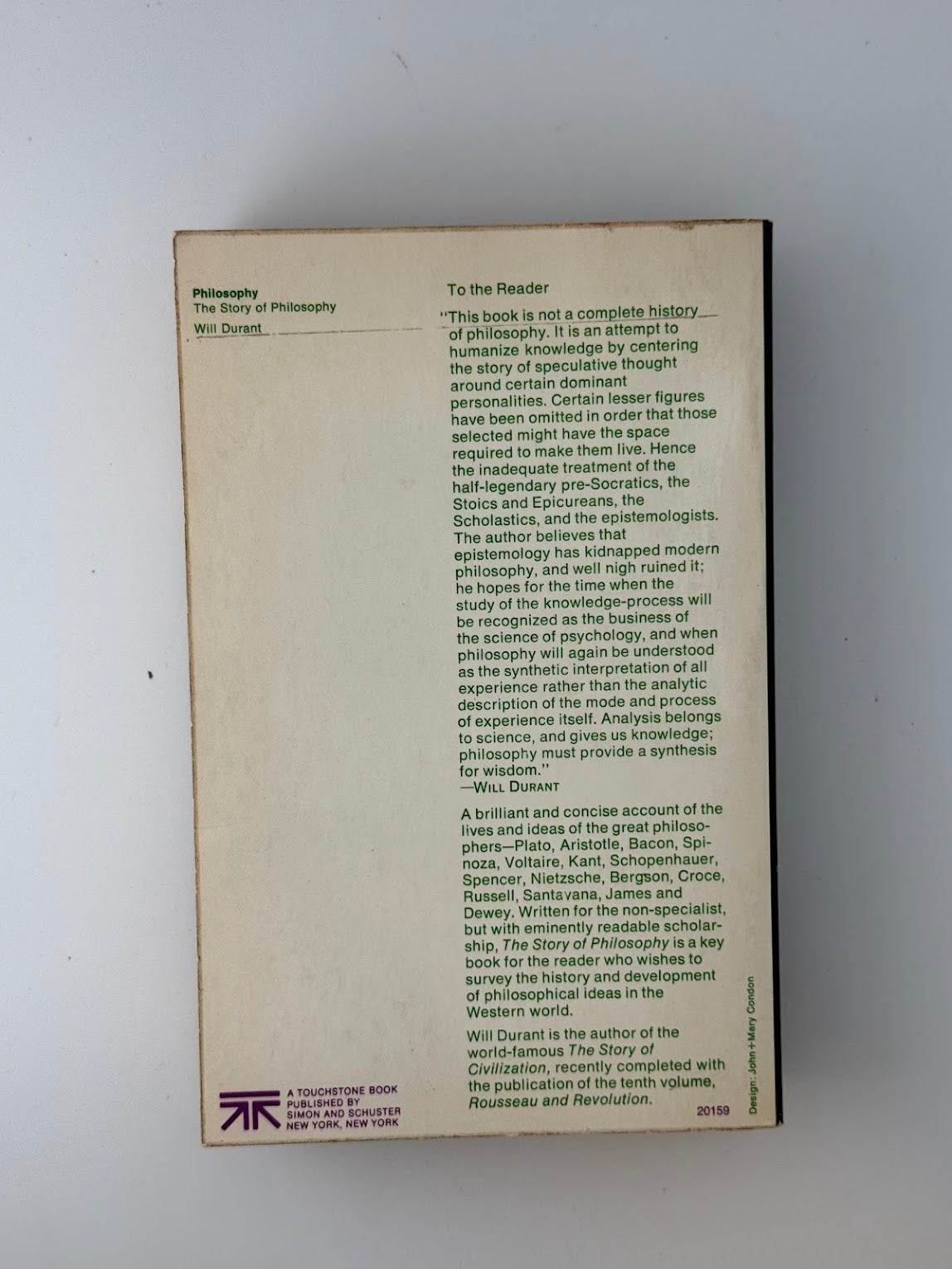 The Story of Philosophy by Will Durant