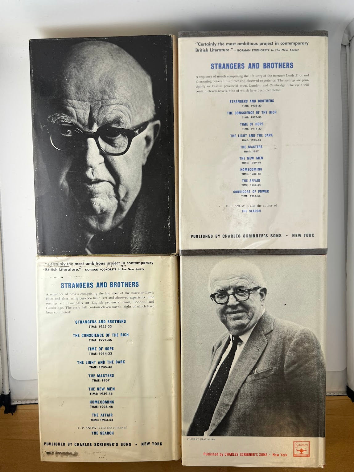 4 volumes from C.P. Snow Strangers and Brothers