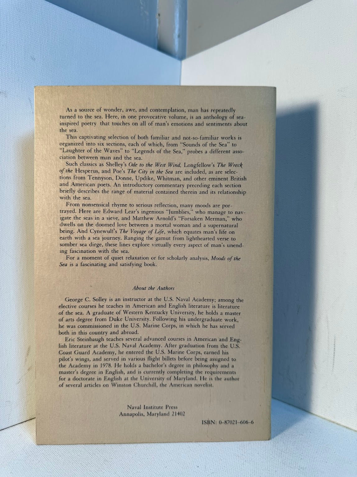 Moods of the Sea - Masterworks of Sea Poetry selected by George C. Solley