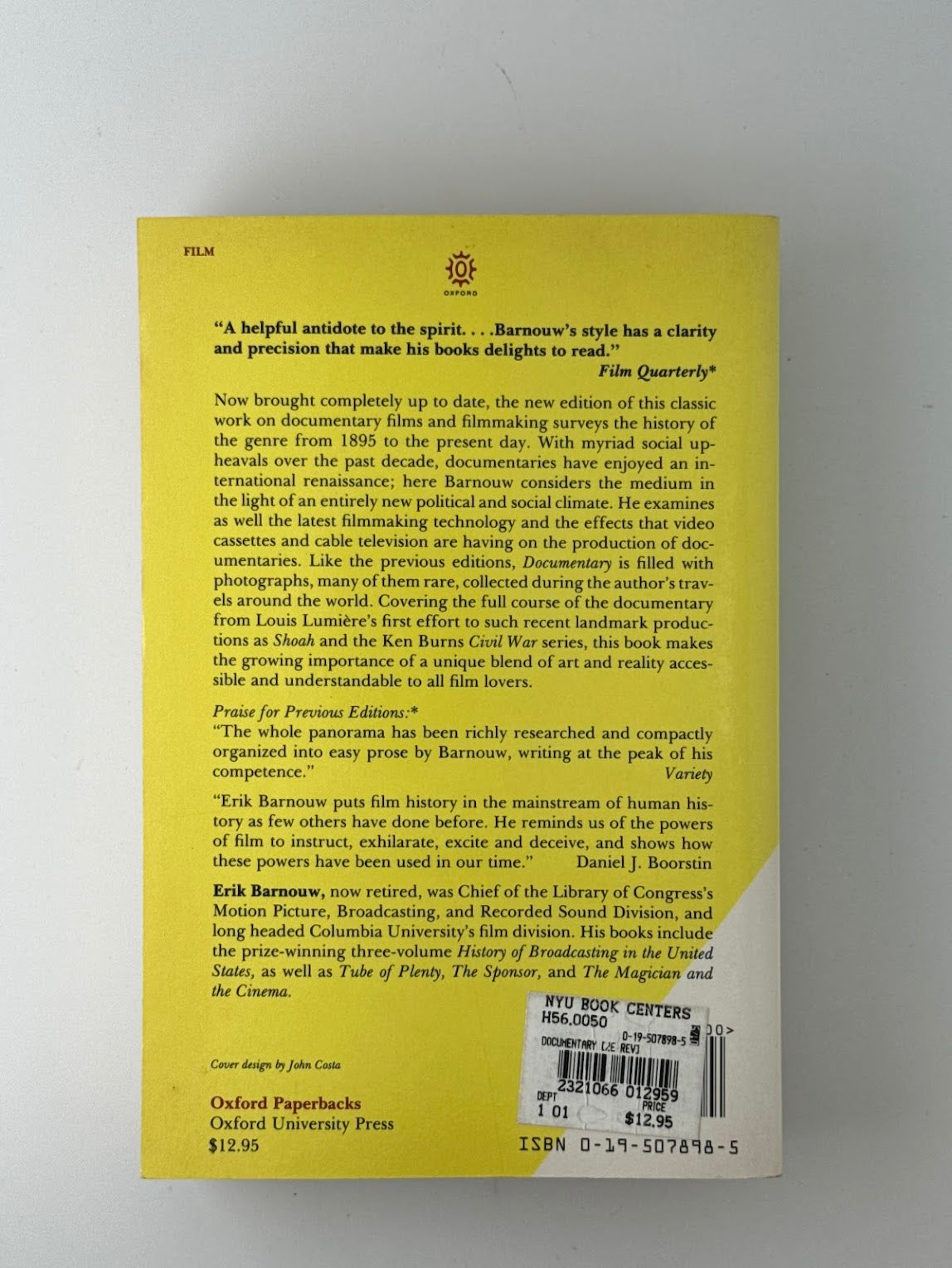 Documentary - A History of the Non Fiction Film by Erik Barnouw