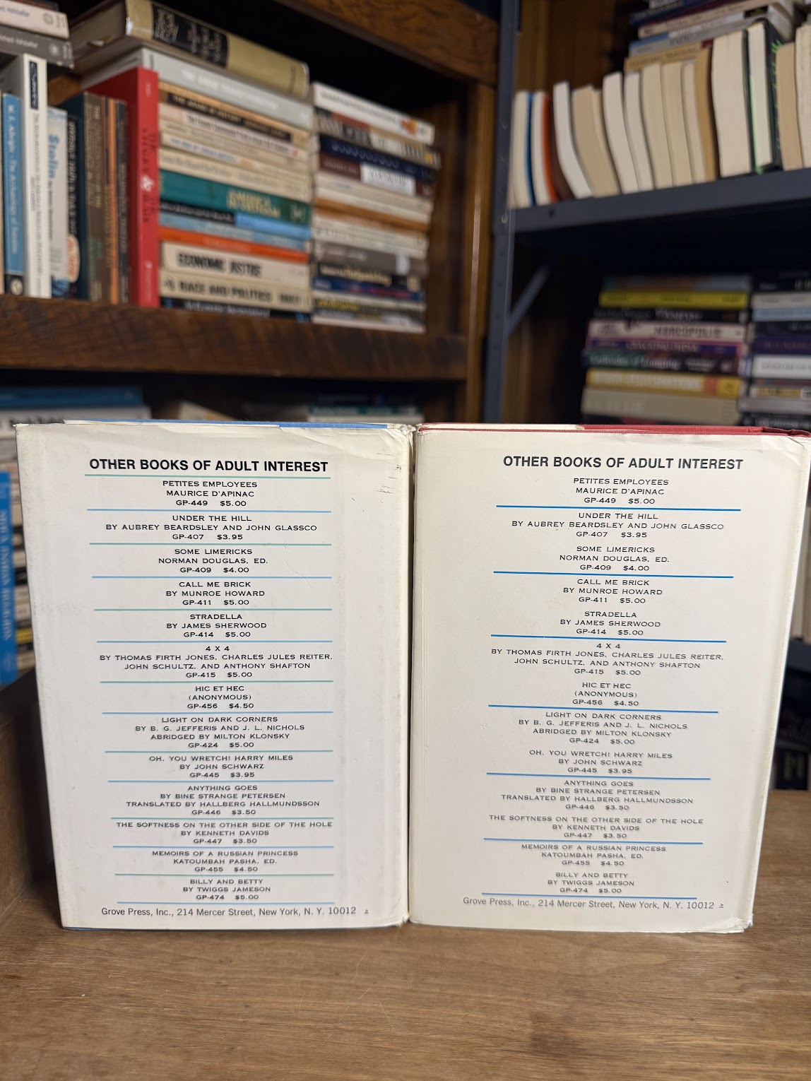 2 vintage Grove Press Erotica Hardcovers