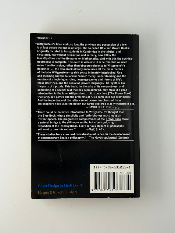 The Blue and Brown Books by Ludwig Wittgenstein