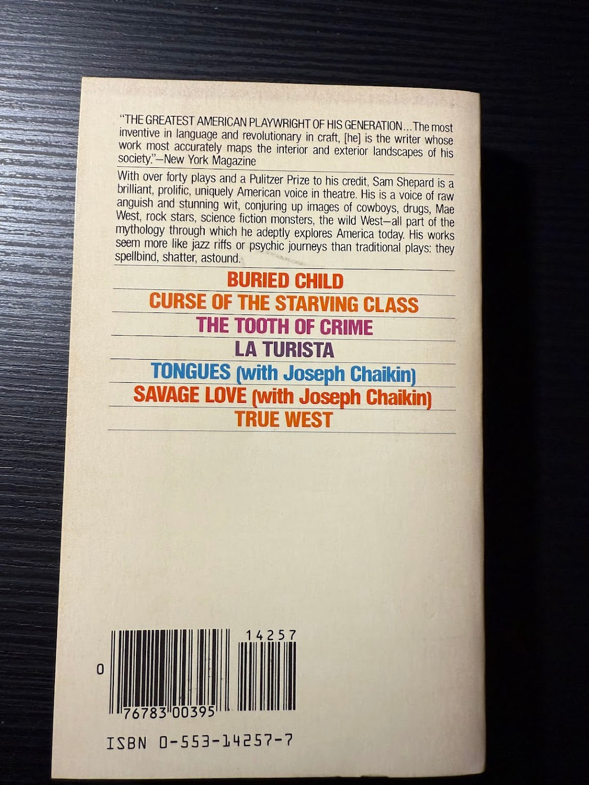 Seven Plays by Sam Shepard