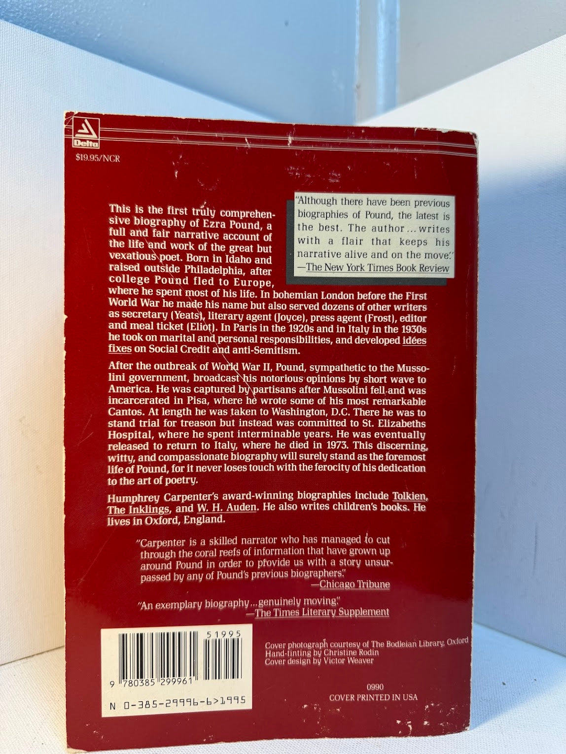 A Serious Character - The Life of Ezra Pound by Humphrey Carpenter