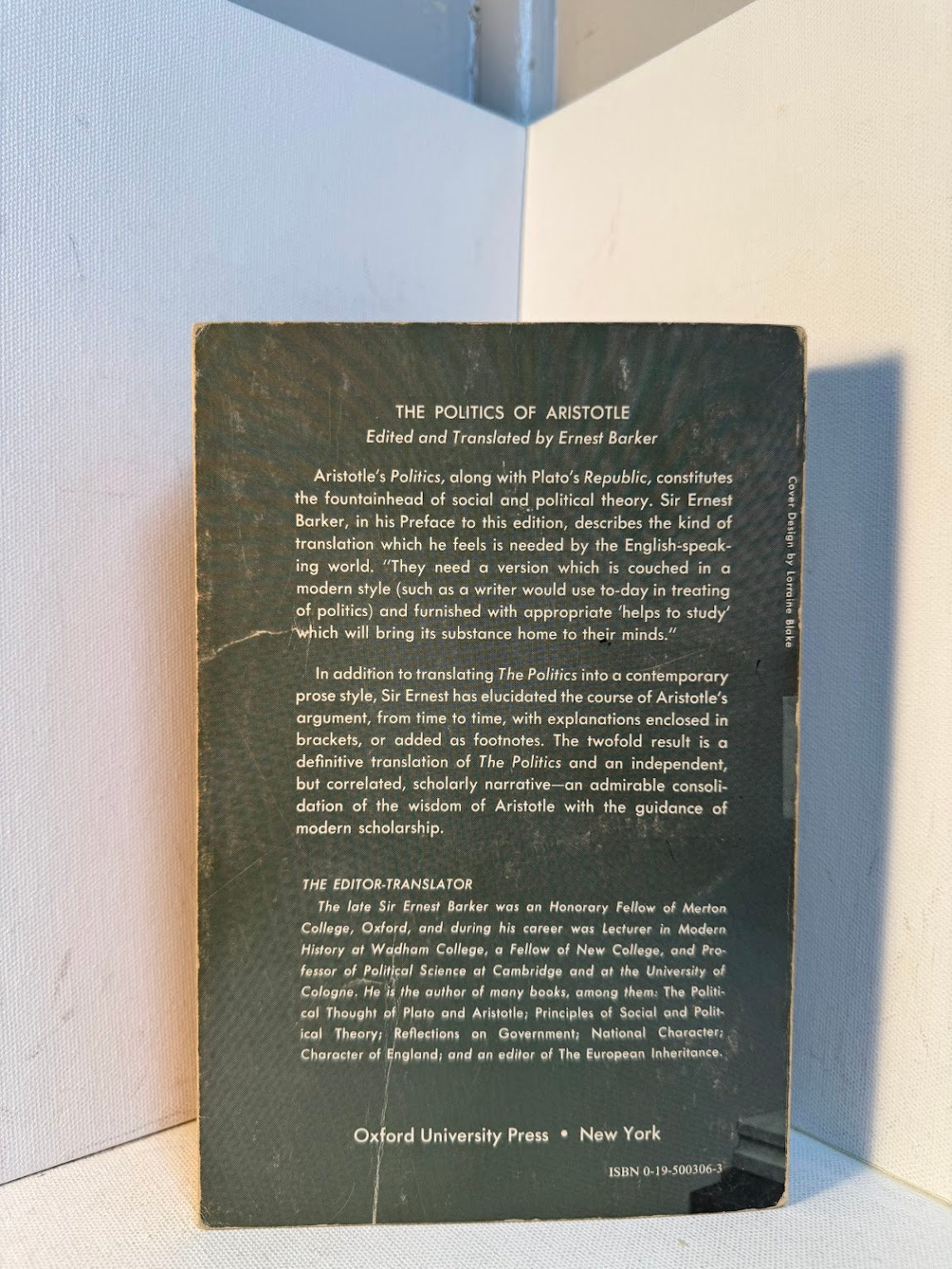 The Politics of Aristotle edited by Ernest Barker