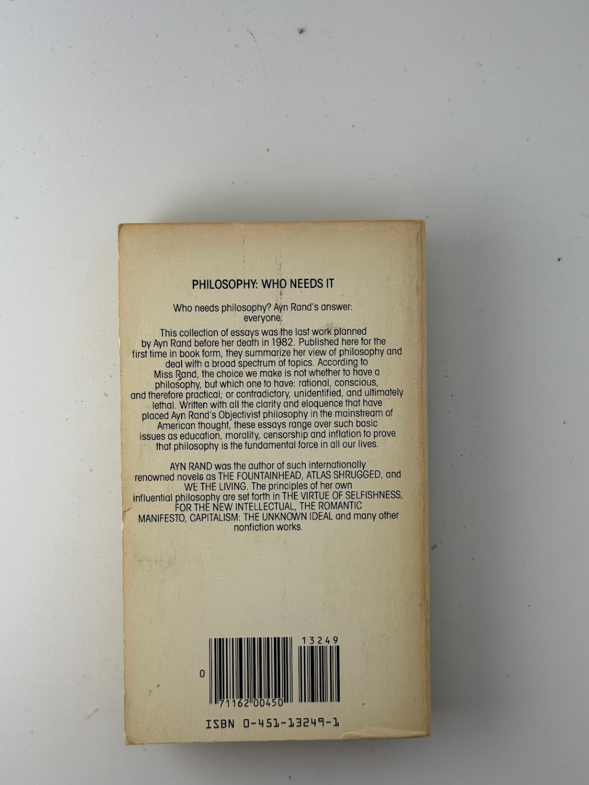 Philosophy: Who Needs It by Ayn Rand