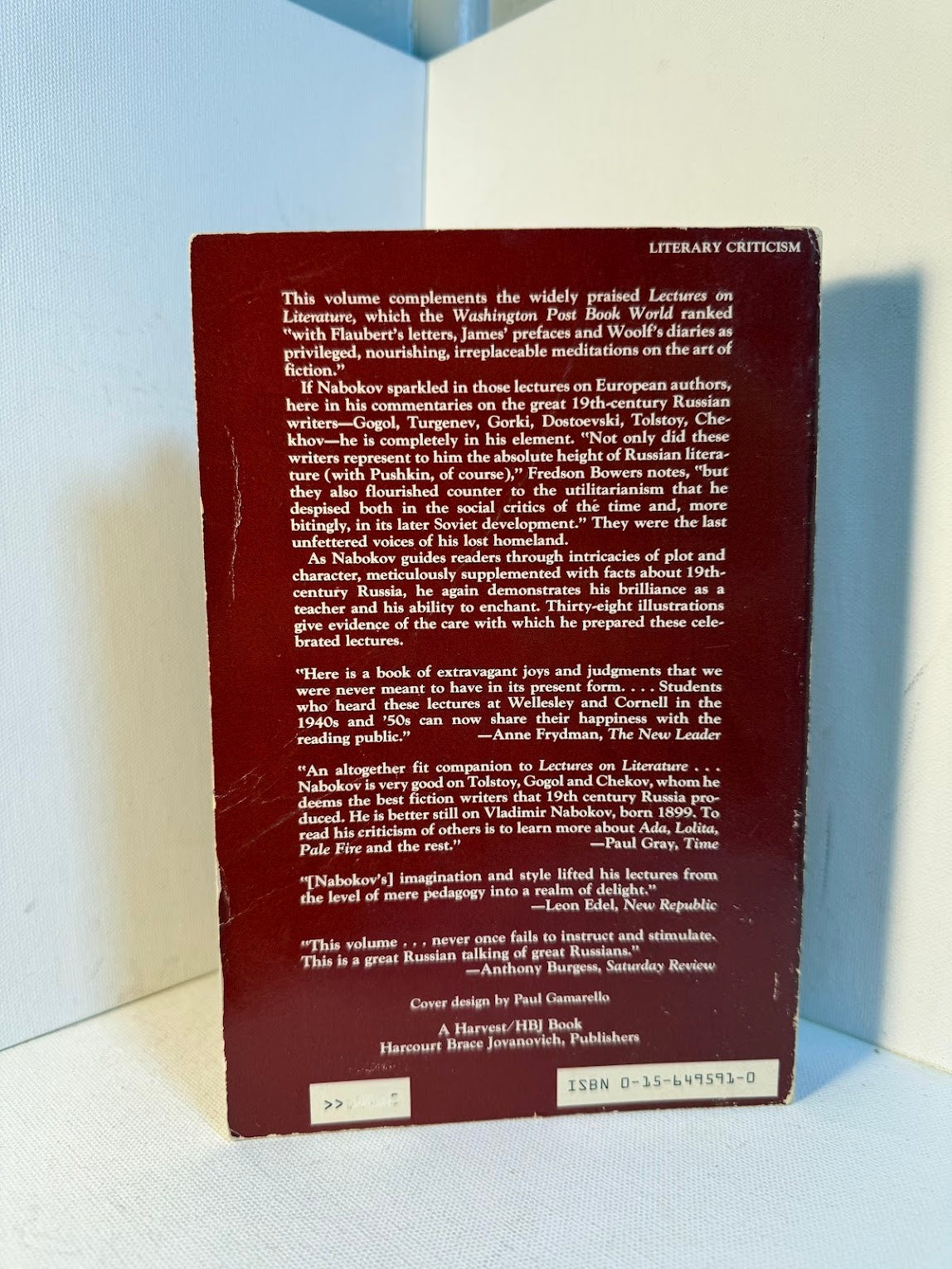 Lectures on Russian Literature by Vladimir Nabokov