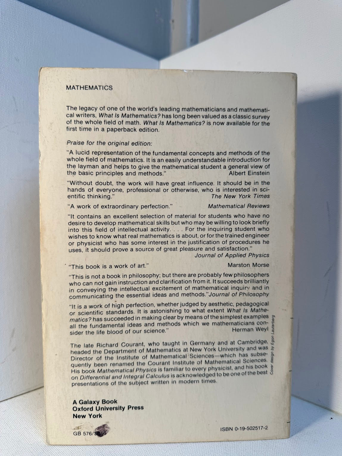 What Is Mathematics? by Richard Courant and Herbert Robbins