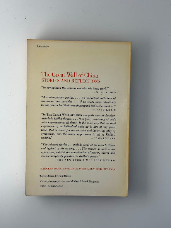 The Great Wall of China by Franz Kafka