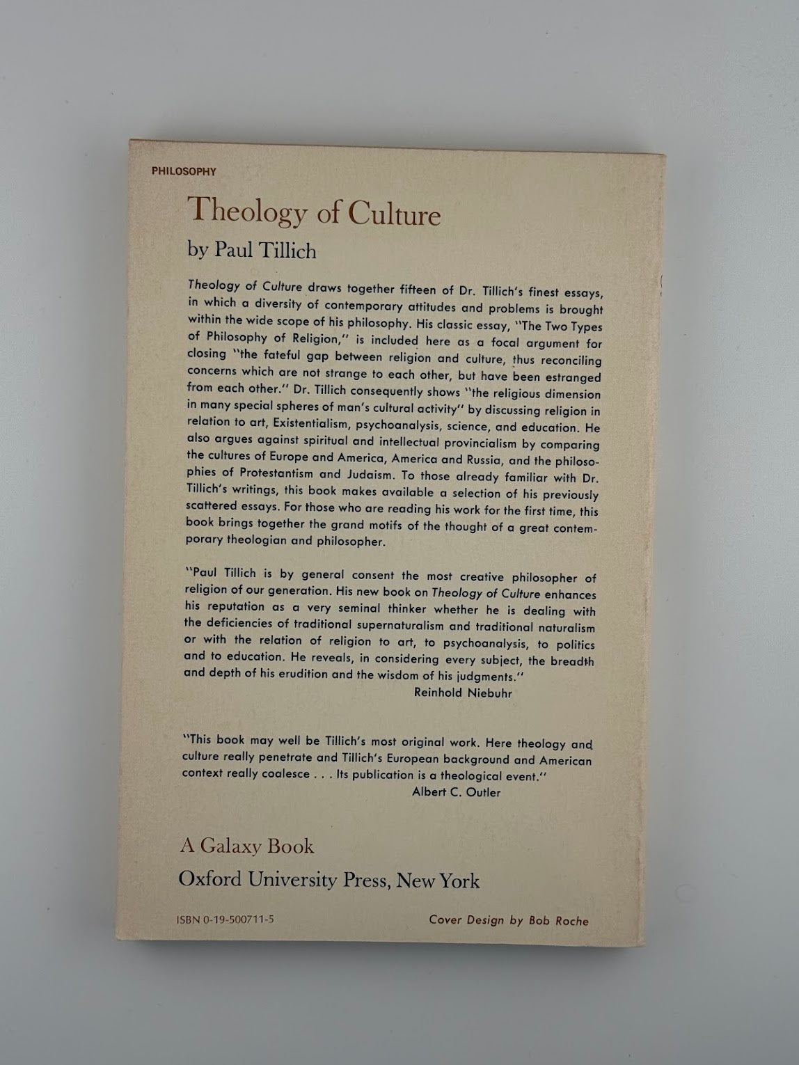 Theology of Culture by Paul Tillich