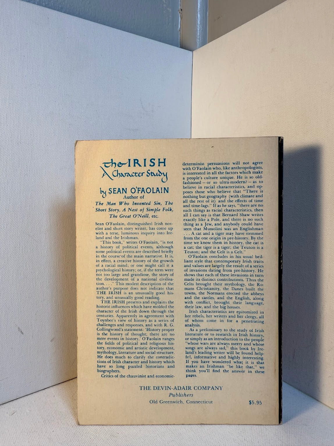 The Irish - A Character Study by Sean O'Faolain
