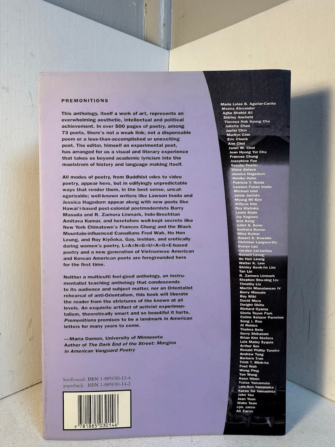 Premonitions - The Kaya Anthoogy of New Asian North American Poetry edited by Walter K. Lew