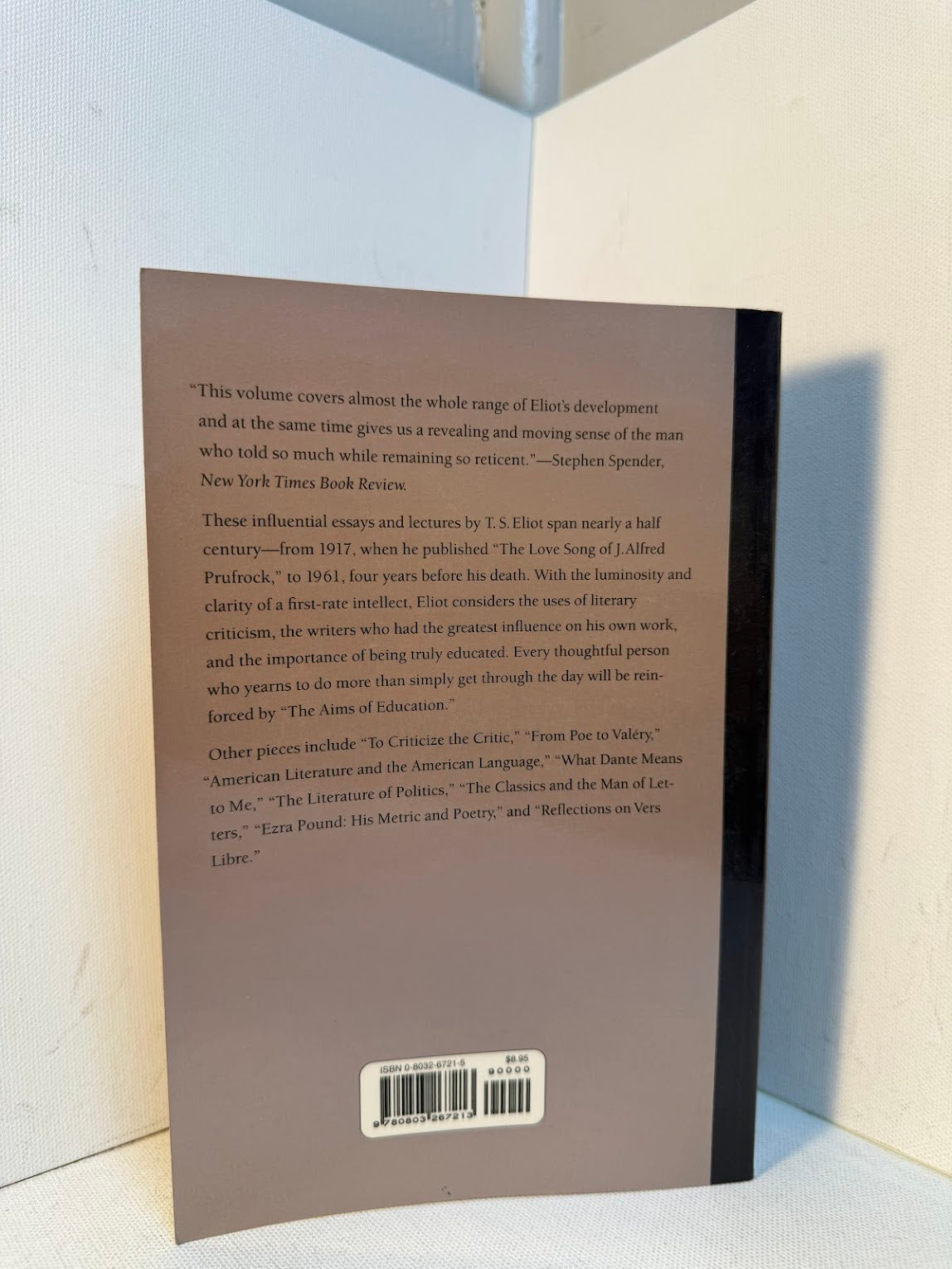 To Criticize the Critic and Other Writings by T.S. Eliot