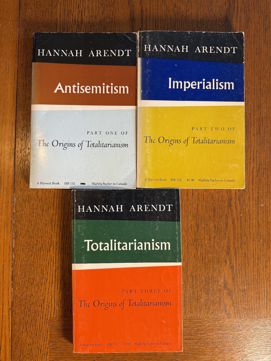 The Origins of Totalitarianism by Hannah Arendt 3 Volumes