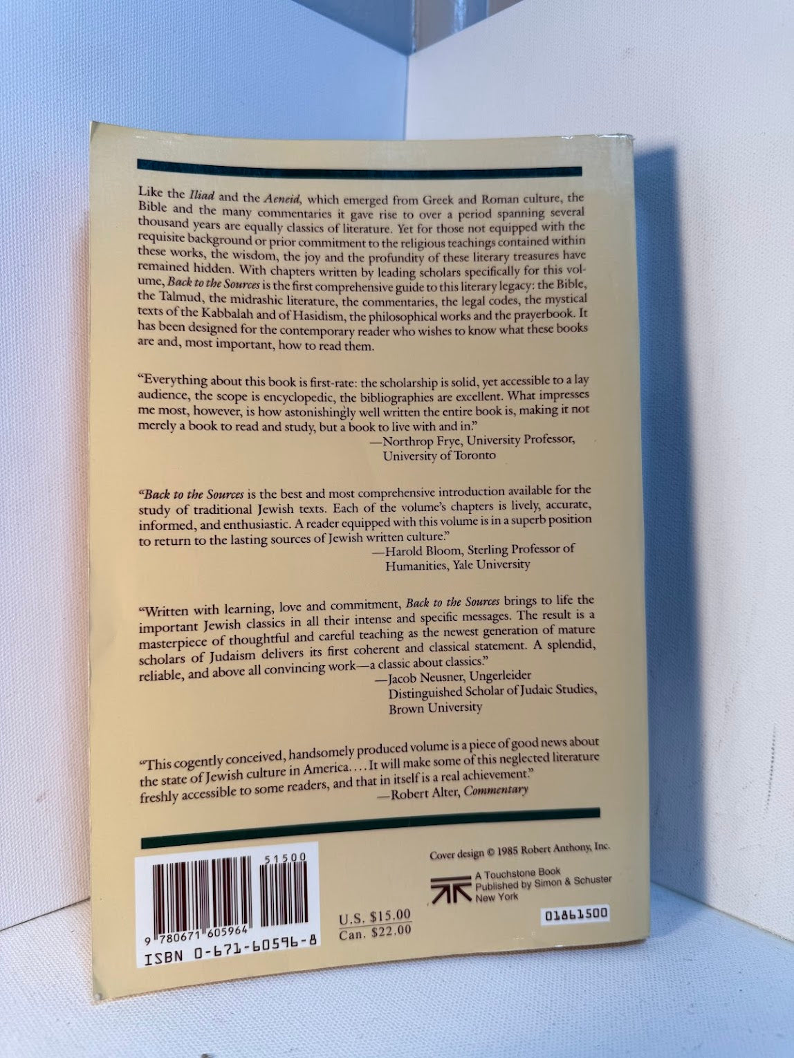 Back to the Sources - Reading the Classic Jewish Texts edited by Barry W. Holtz