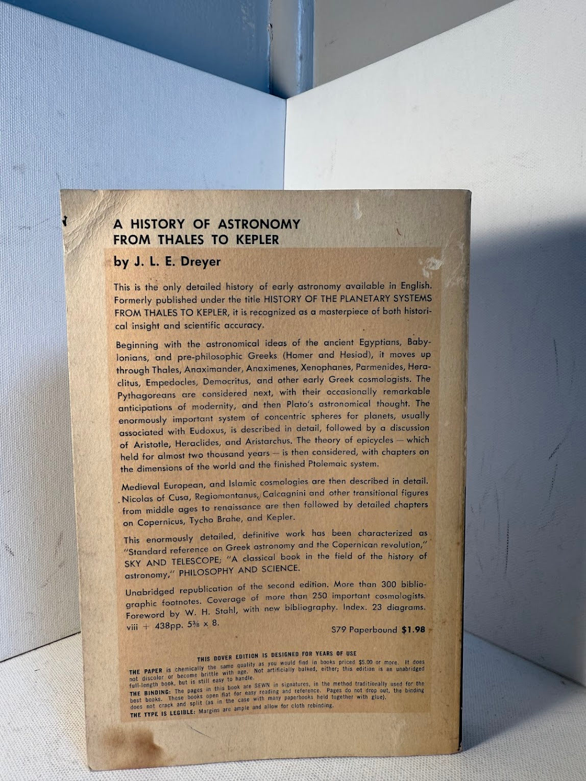 A History of Astronomy from Thales to Kepler by J.L.E. Dreyer