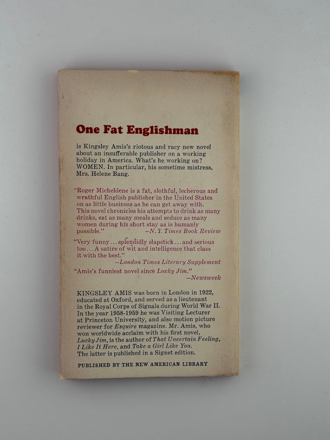 One Fat Englishman by Kingsley Amis