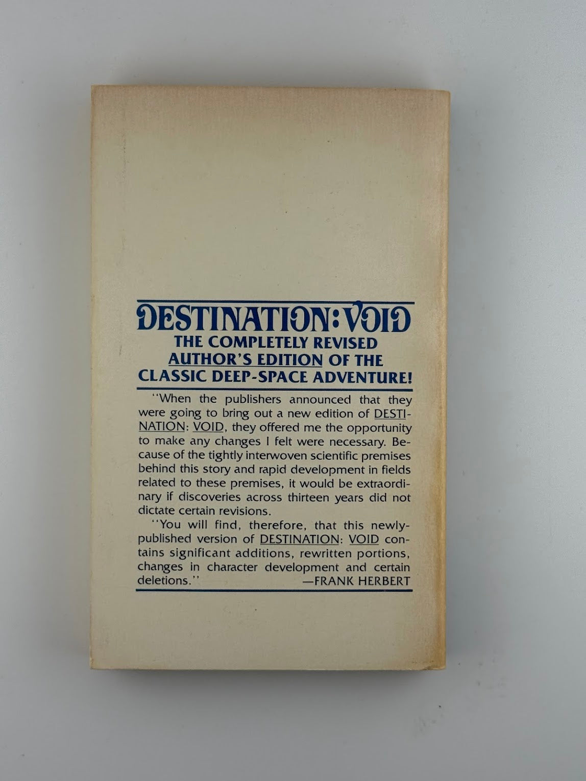 Destination: Void by Frank Herbert