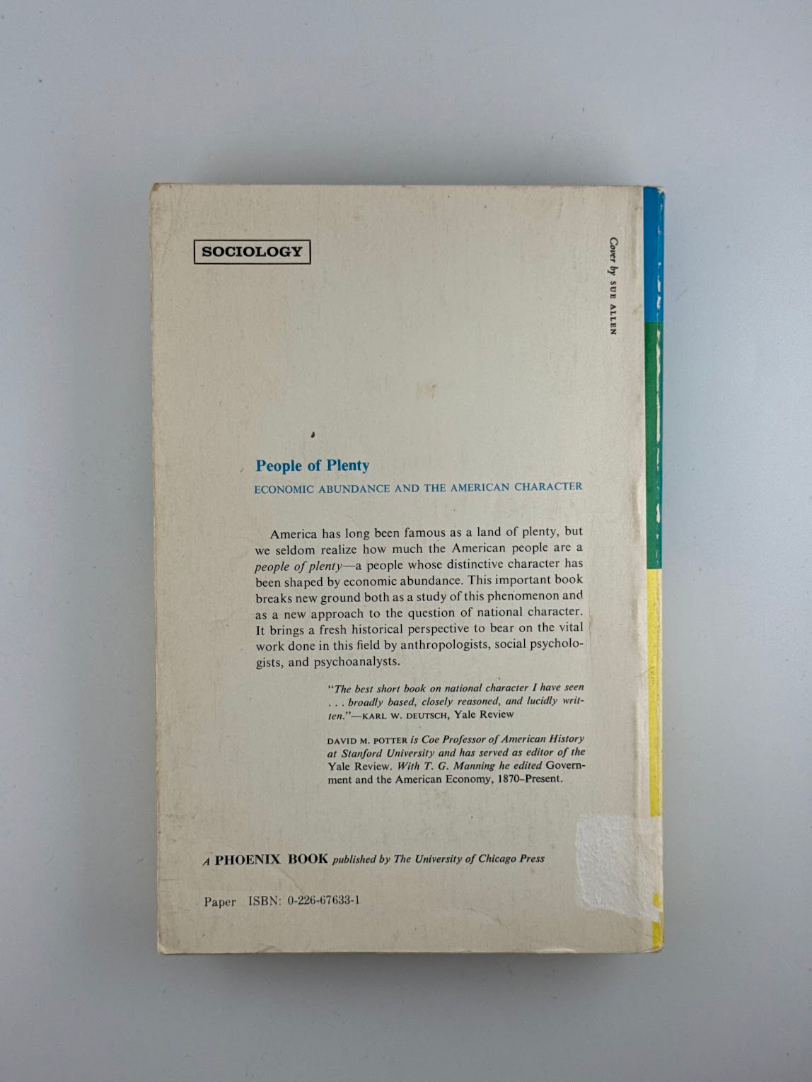 People of Plenty - Economic Abundance and the American Character by David M. Potter