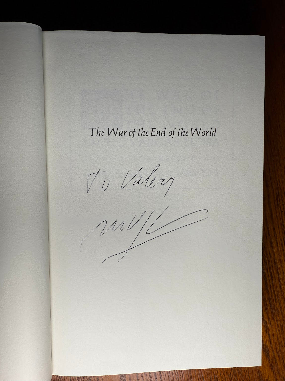 (Signed 1st Edition) The War of the End of the World by Mario Vargas Llosa