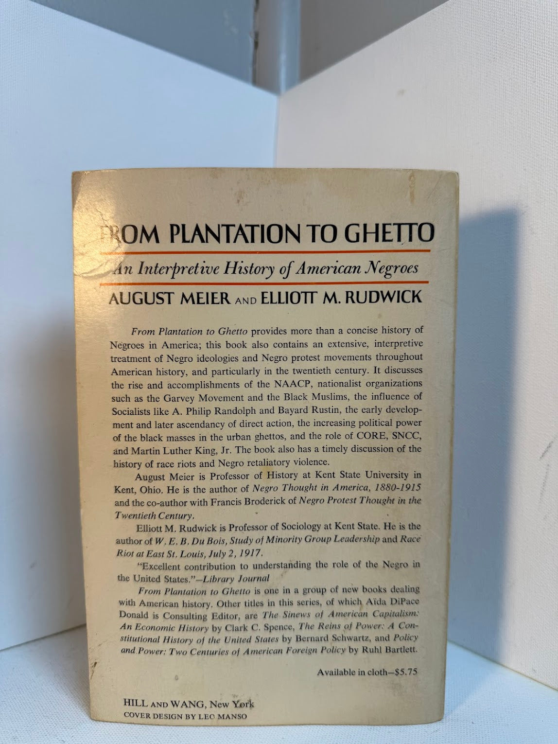 From Plantation to Ghetto by August Meier and Elliott M. Rudwick