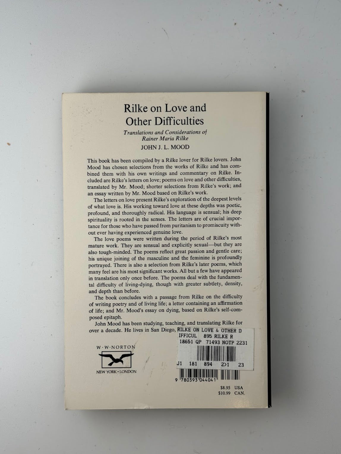 Rilke On Love and Other Difficulties