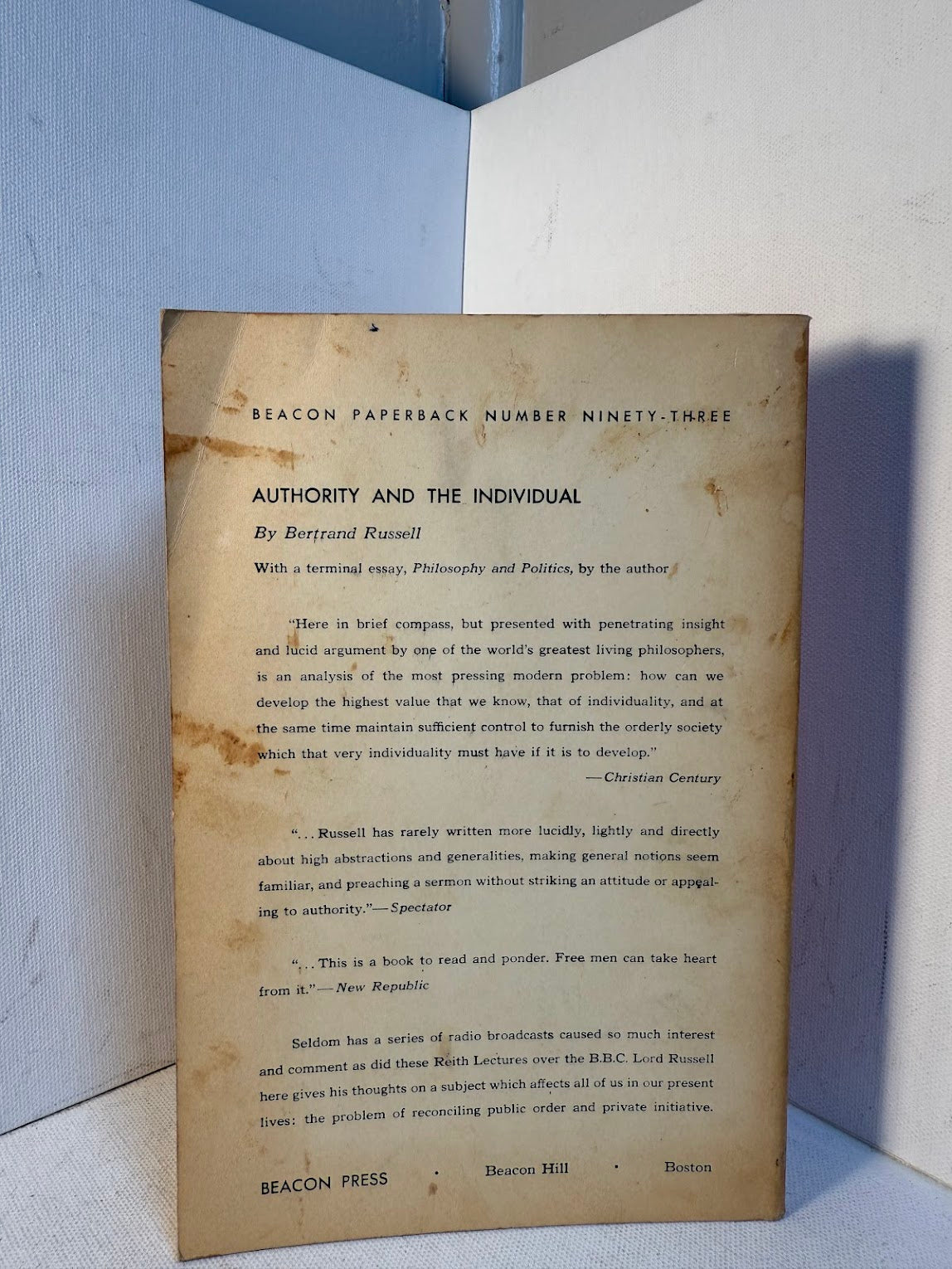 Authority and the Individual by Bertrand Russell