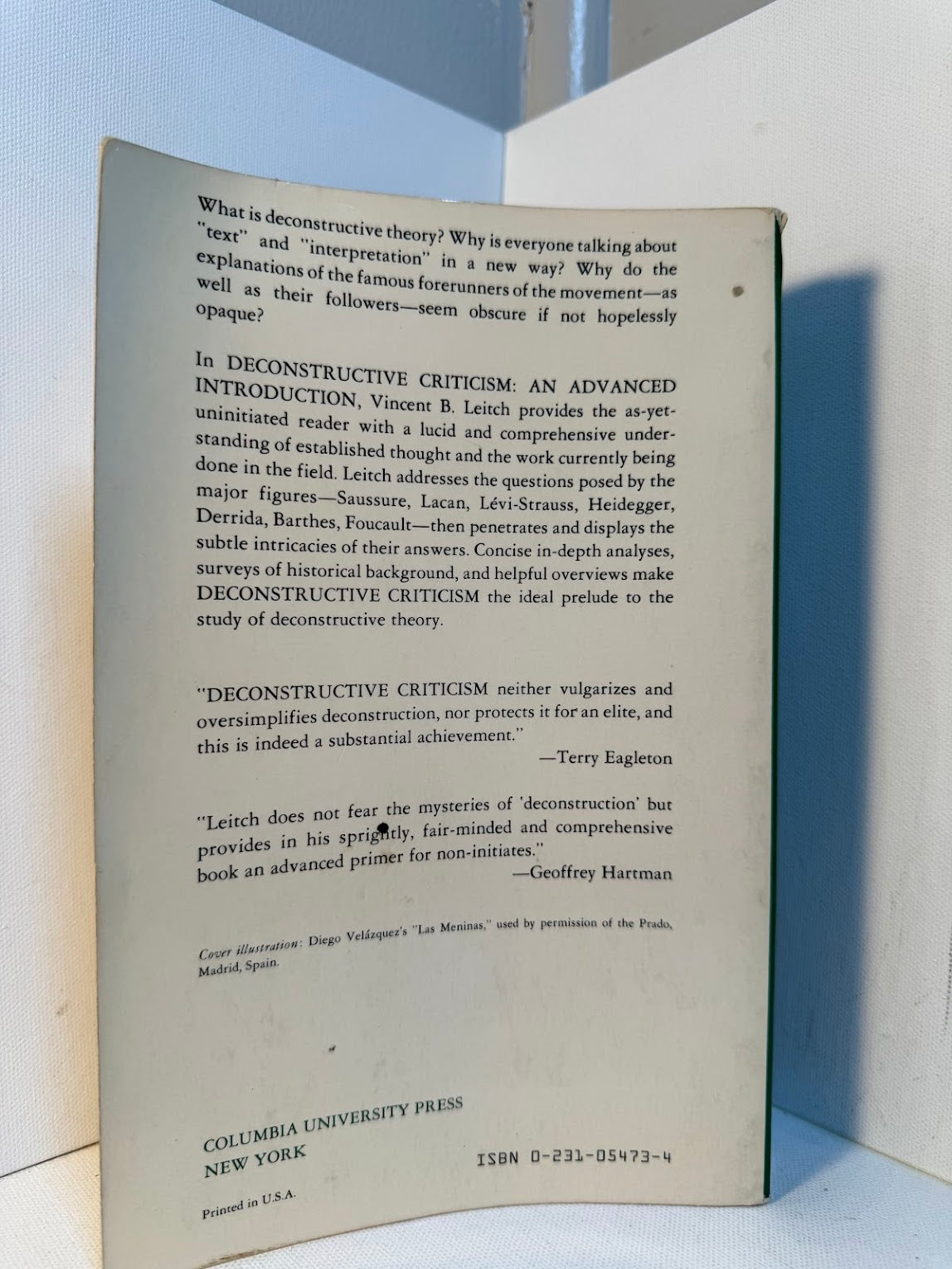 Deconstructive Criticism - An Advanced Introduction by Vincent B. Leitch