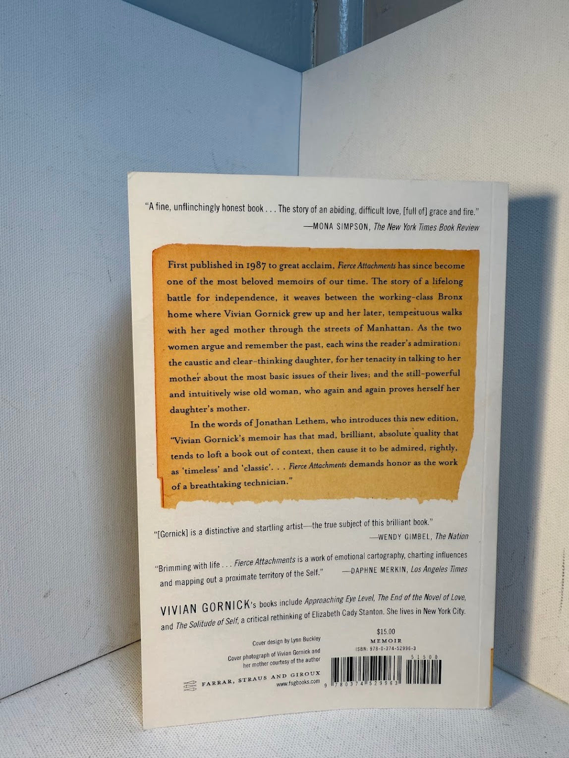 Fierce Attachments by Vivian Gornick