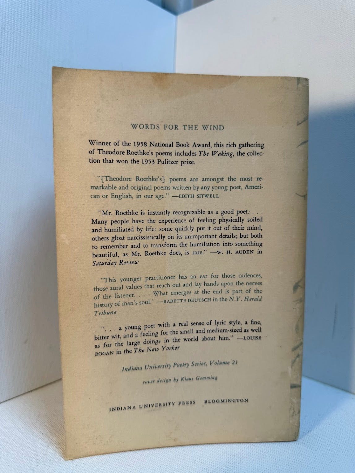 Words for the Wind - The Collected Verse of Theodore Roethke