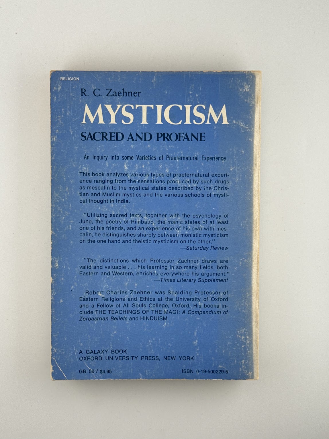 Mysticism Sacred and Profane by R.C. Zaehner