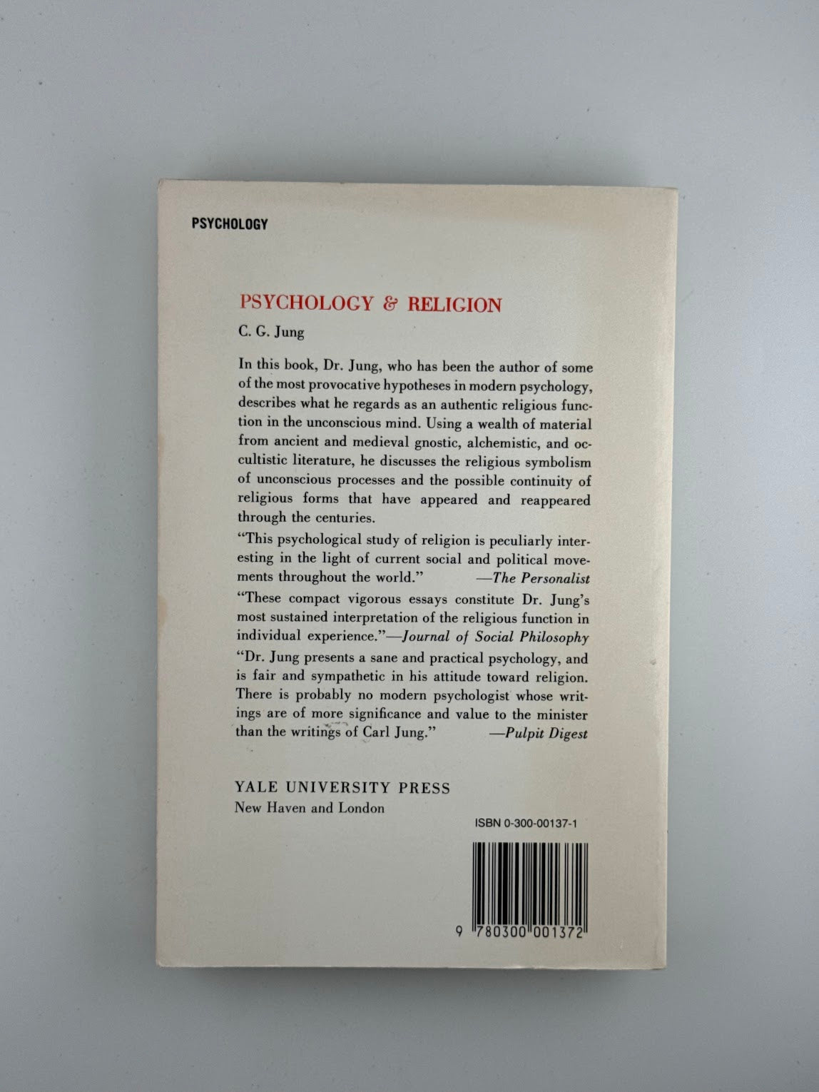 Psychology and Religion by CG Jung