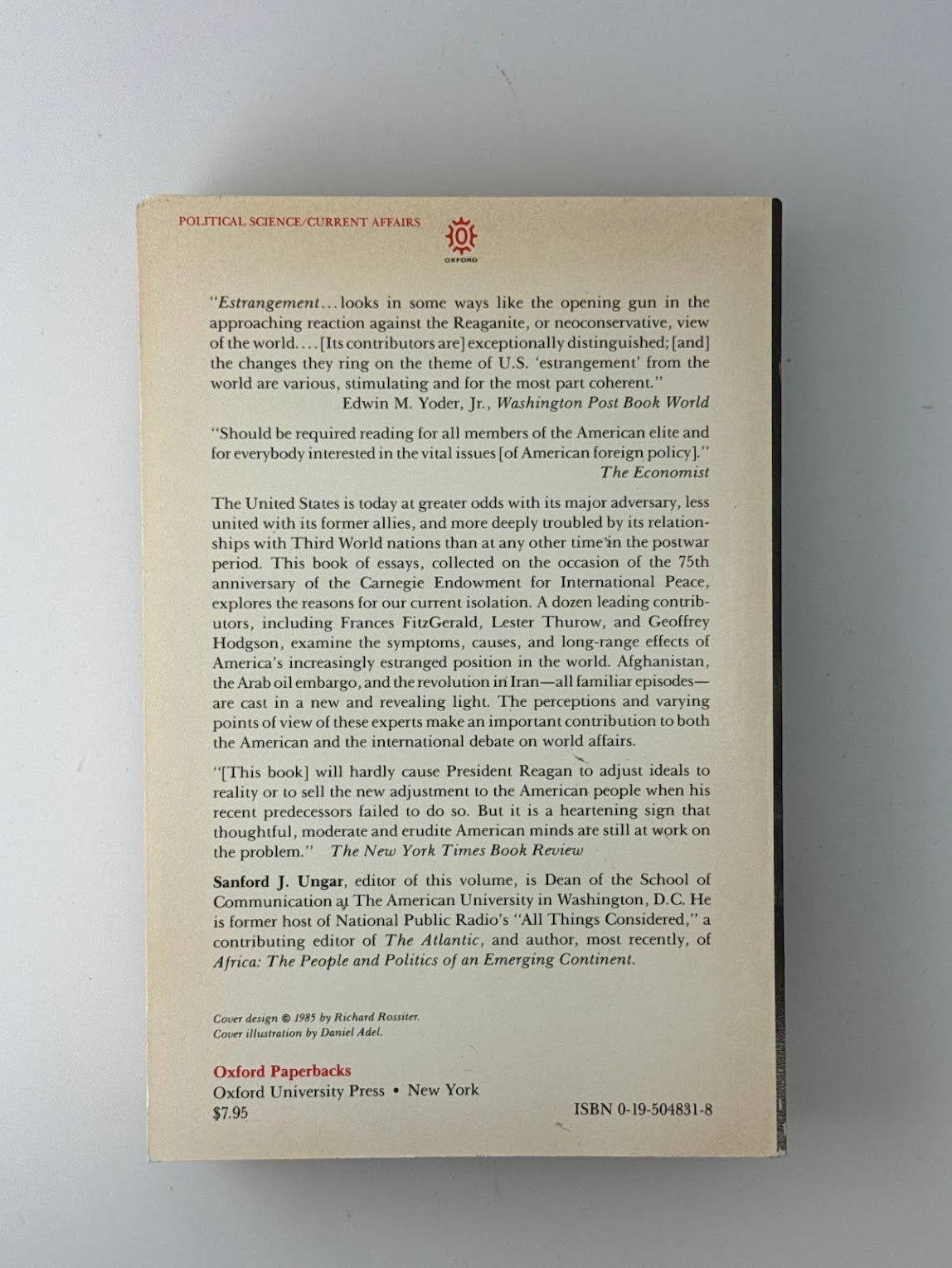 Estrangement - America and the World edited by Sanford J. Ungar