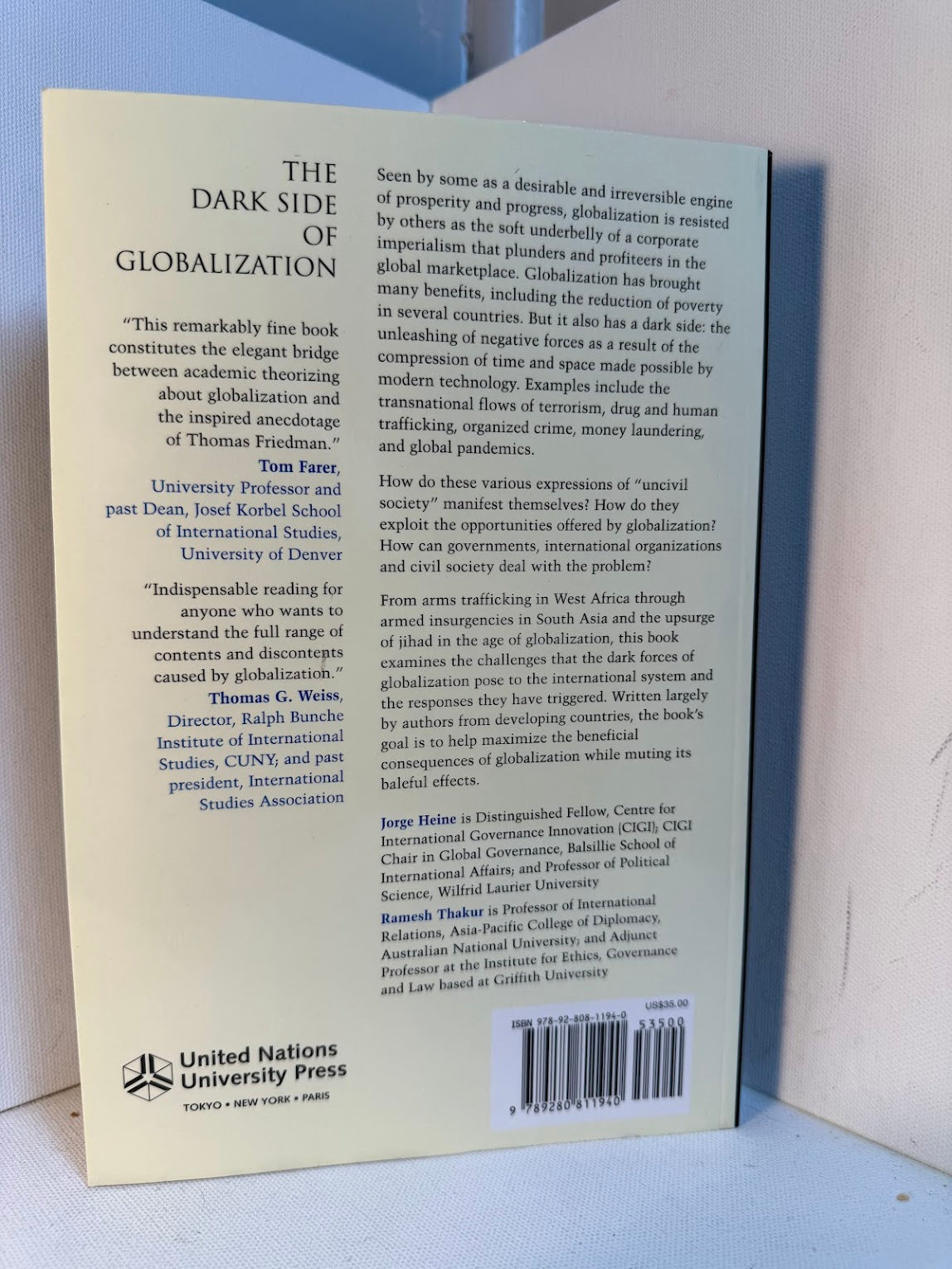 The Dark Side of Globalization edited by Jorge Heine & Ramesh Thakur