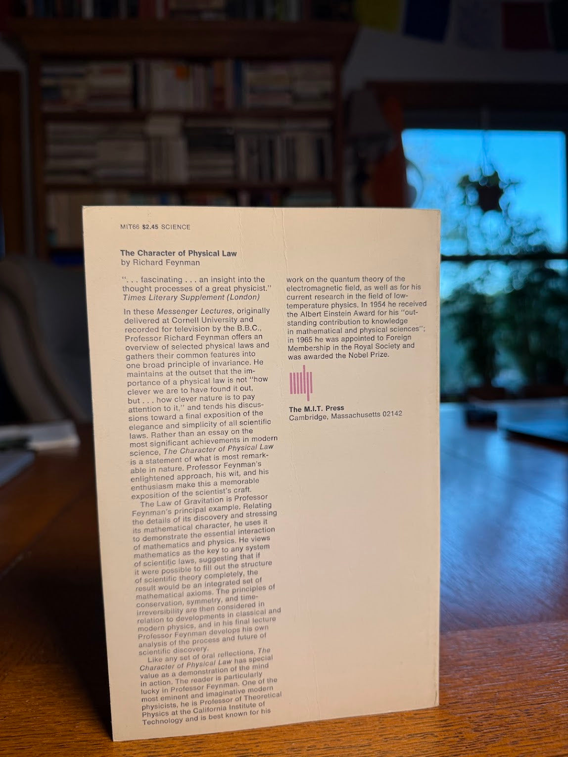 The Character of Physical Law by Richard Feynman