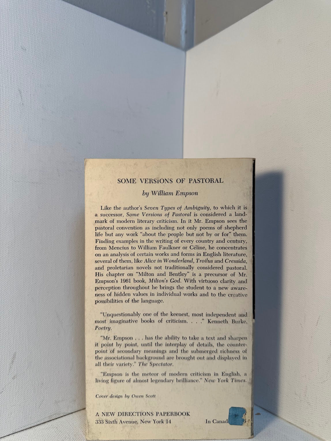 Some Versions of Pastoral by William Empson