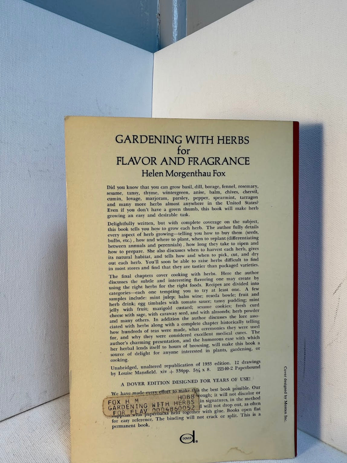 Gardening with Herbs for Flavor and Fragrance by Helen Morgenthau Fox