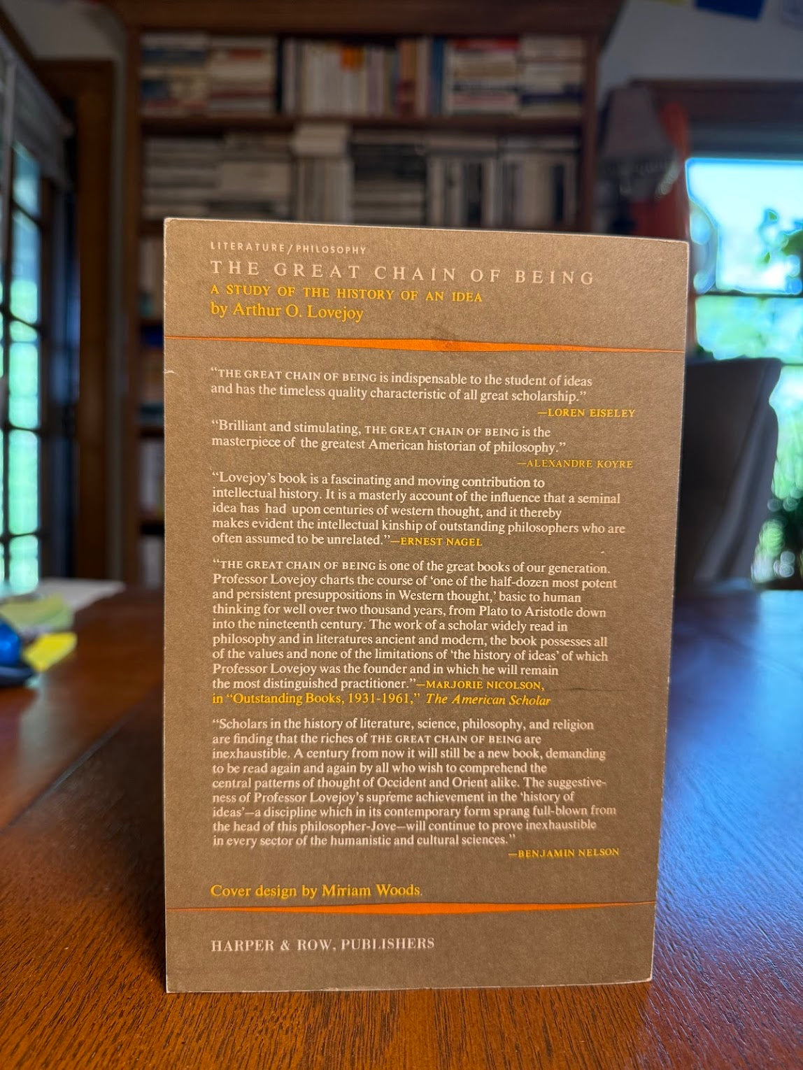 The Great Chain of Being - A Study of the History of an Idea by Arthur O. Lovejoy