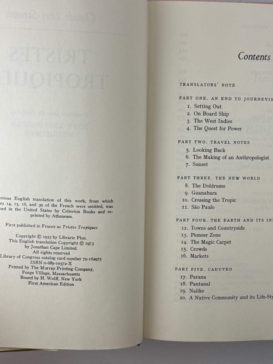 Tristes Tropiques by Claude Levi Strauss