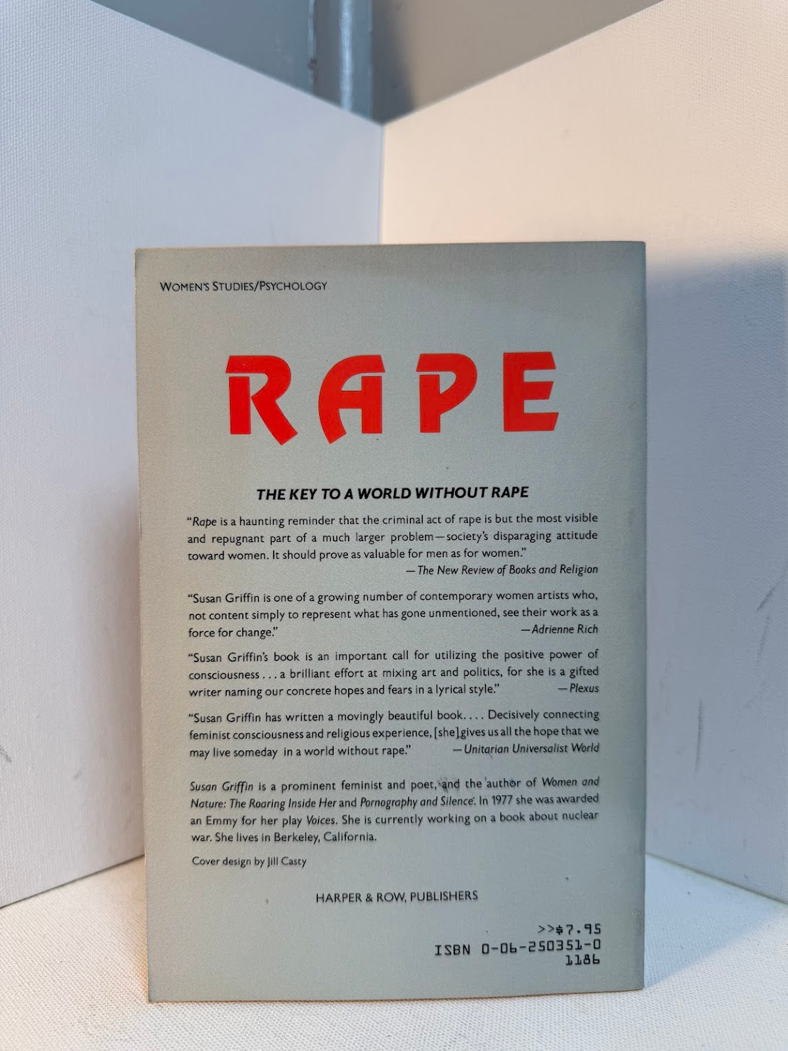 Rape - The Politics of Consciousness by Susan Griffin