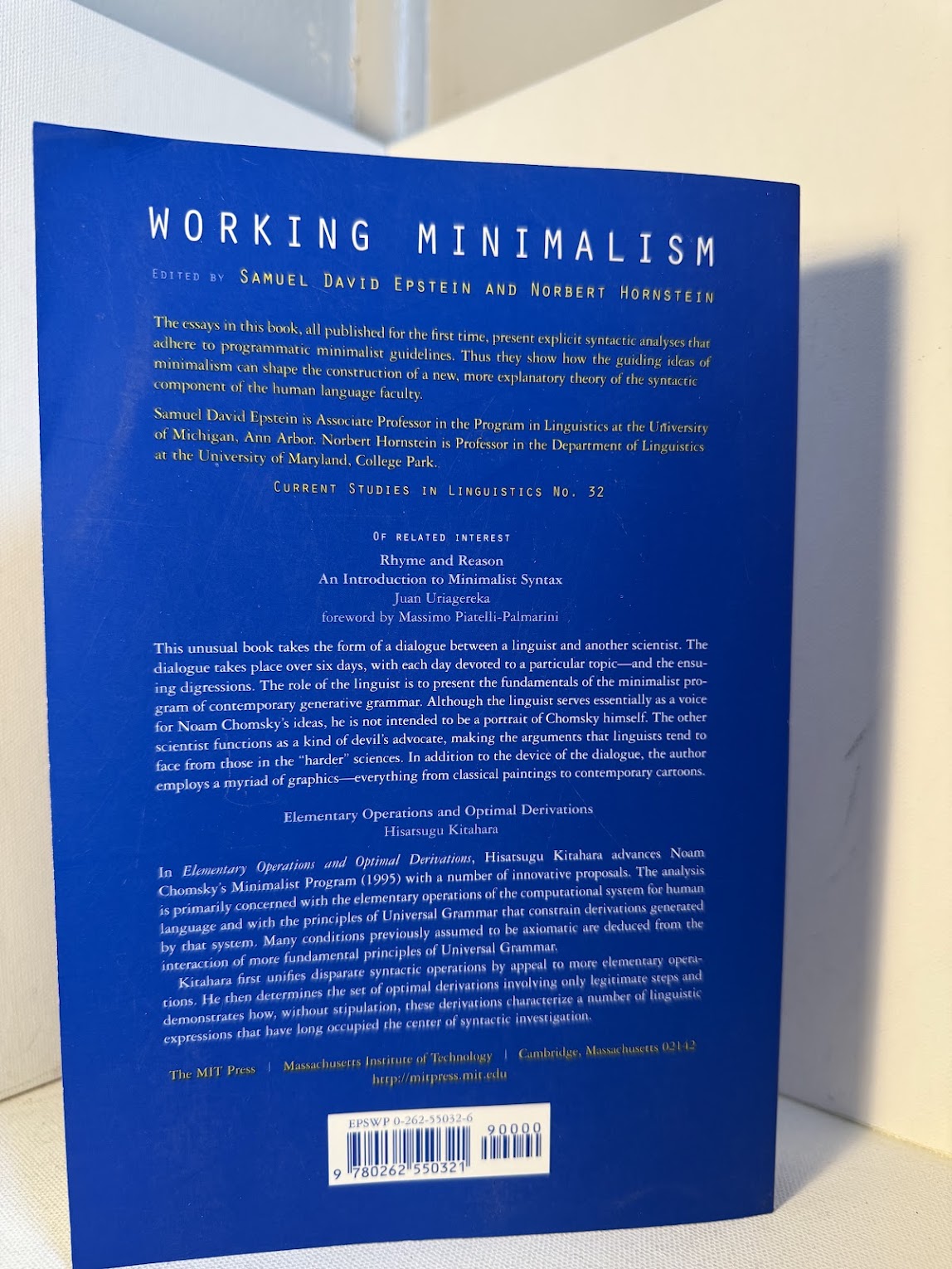 Working Minimalism edited by Samuel David Epstein and Norbert Hornstein
