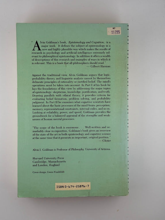 Epistemology and Cognition by Alvin I. Goldman